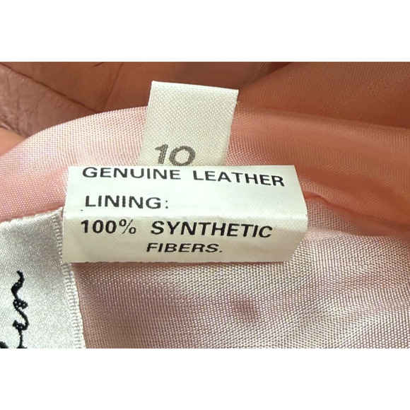 Vintage Lillie Rubin Women's Size 10 Blush Leather Pencil Skirt Ostrich Texture - Picture 8 of 13